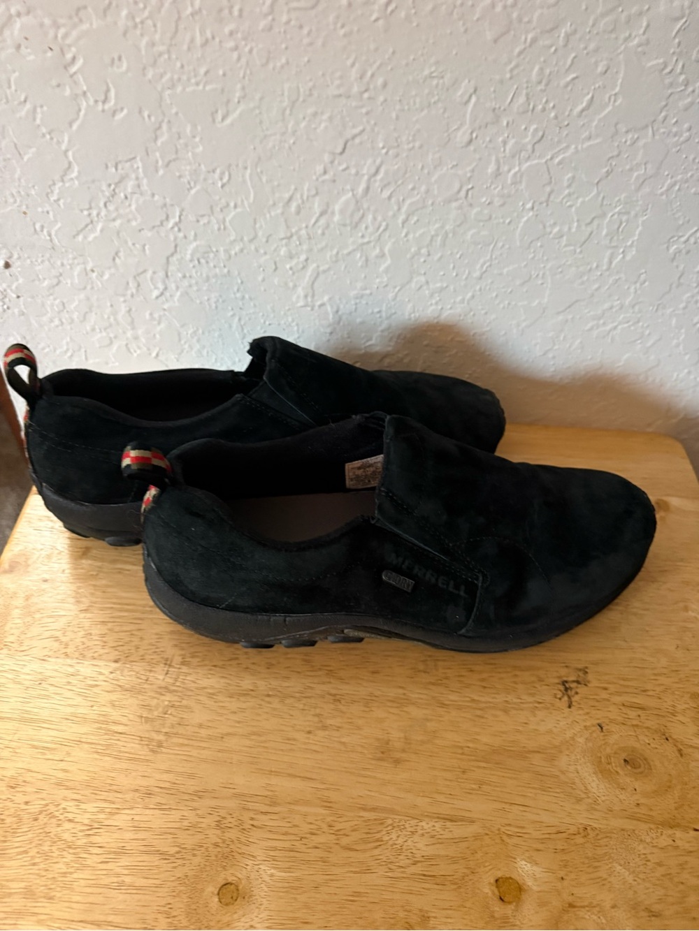Merrell Black Suede Slip-On Loafers for Men